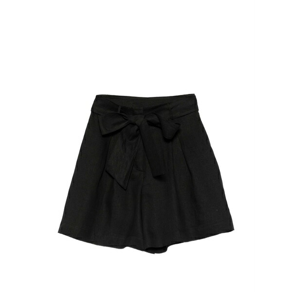 リビアナコンティ レディース カジュアルパンツ ボトムス Tie-waist pleated shorts Black