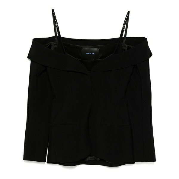 マグラー レディース 上衣＆上衣 アウター Sculptural off-shoulder jacket Black
