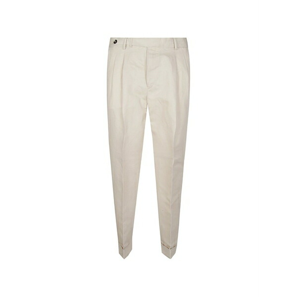 PTトリノ メンズ 心地好いズボン下 ボトムス Pleated linen trousers Neutrals