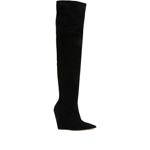 スチュアート ワイツマン レディース ブーツ シューズ 100mm saloon wedge pointed-toe over-the-knee boots Black｜asty