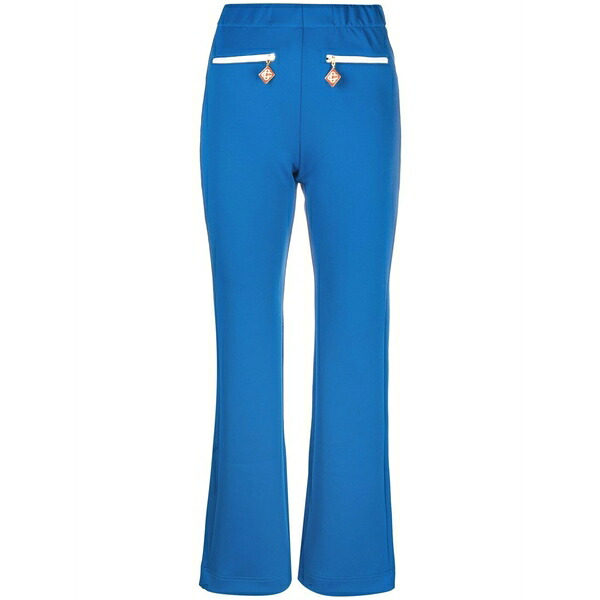 カサブランカ レディース カジュアルパンツ ボトムス Logo-charm flared trousers Blue｜asty