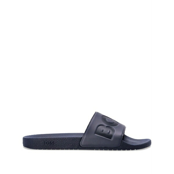 主任者 メンズ サンダル シューズ Logo-embossed slides Blue