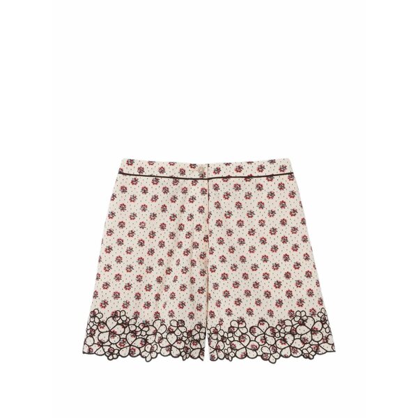 クローディピエルロ レディース 心地好いズボン下 ボトムス Floral-print embroidered shorts Neutrals