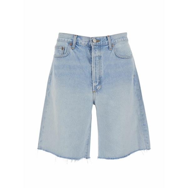 アゴルド メンズ 心地好いズボン下 ボトムス Frayed denim shorts Blue