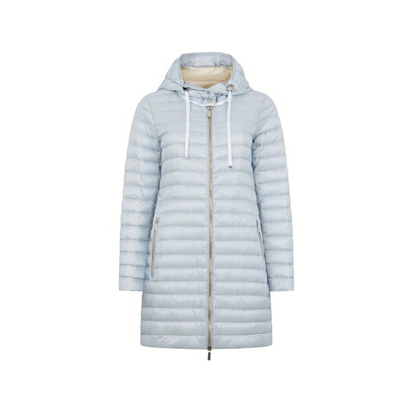 ムーレー レディース 厚地の外套 アウター Quilted hooded coat Blue