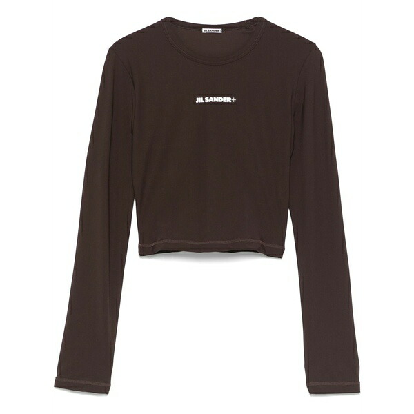 ジル・サンダー レディース プルオーバー トップス Logo-print t-shirt Brown