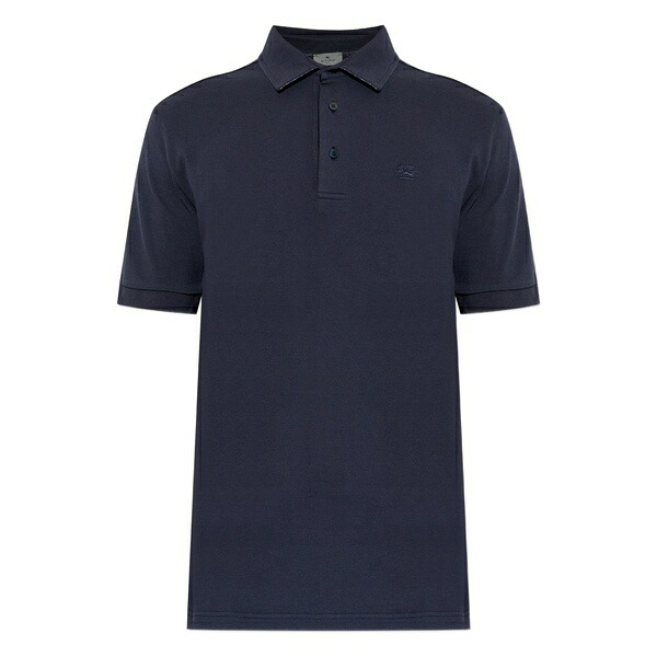 エトロ メンズ ポロシャツ トップス Embroidered polo shirt Blue｜asty