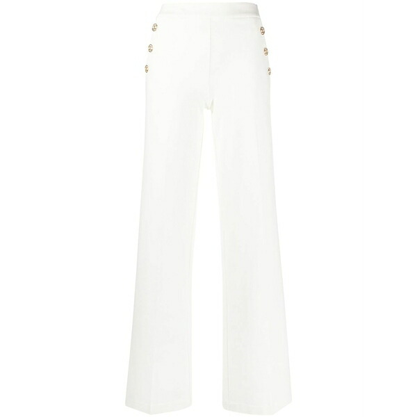 ツインセット レディース カジュアルパンツ ボトムス Wide-leg tailored trousers White