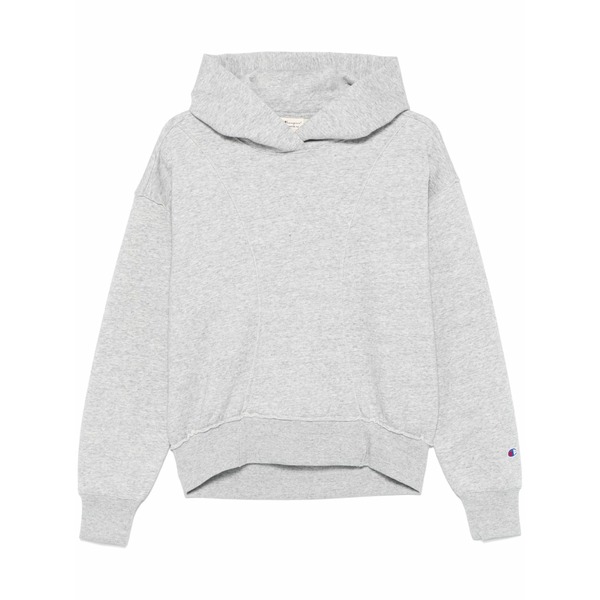 はやりっ子 レディース パーカー・スウェットシャツ アウター Embroidered-logo hoodie Grey