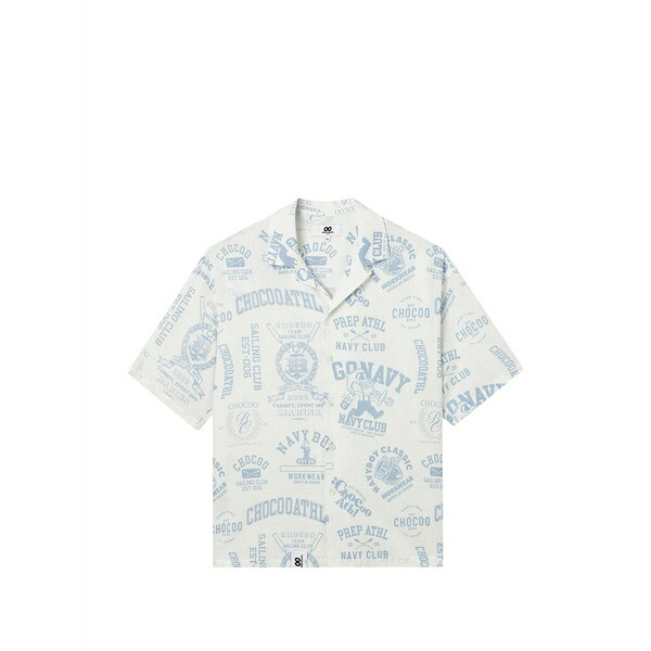 チョコレート メンズ シャツ トップス Short-sleeve printed shirt White