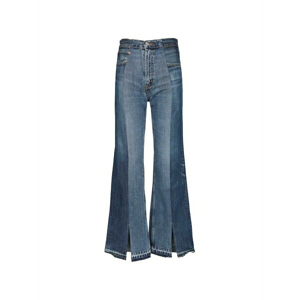 イーエルブイ デニム レディース デニムパンツ ボトムス Slit wide-leg arcola jeans Blue|asty