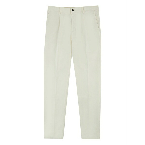 投げること御召しもの メンズ 心地好いズボン下 ボトムス Pleated-front tapered trousers Neutrals