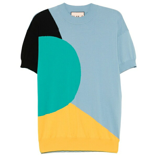 プランシー レディース ティーシャツ トップス Colour-block knitted top  Blue