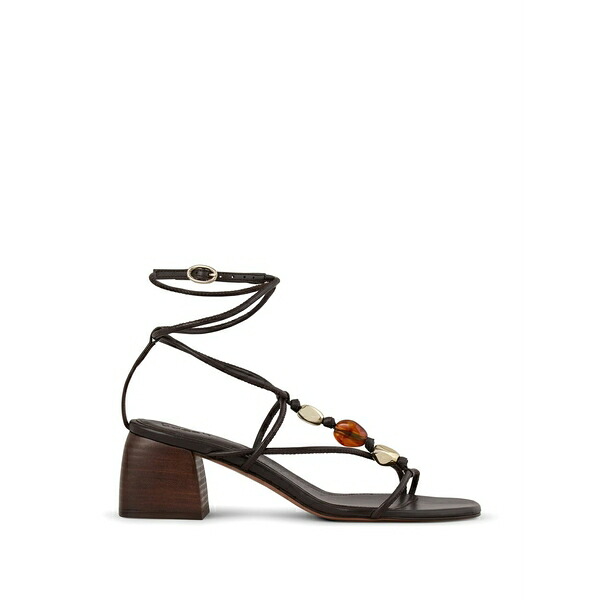 バッシュ レディース サンダル シューズ Caya beaded ankle-tie sandals Brown