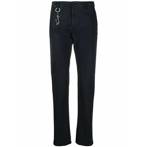 ポールアンドシャーク メンズ 心地好いズボン下 ボトムス Logo-charm cotton chinos Blue