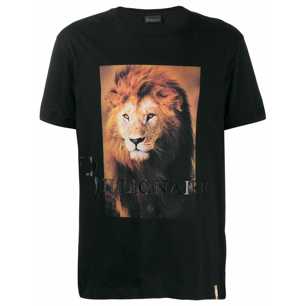 ビリオネア メンズ ティーシャツ トップス Lion print t-shirt Black メンズファッション-トップス-Tシャツ・カットソー