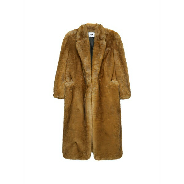 エムエスジイエム レディース 厚地の外套 アウター Pocket coat Brown