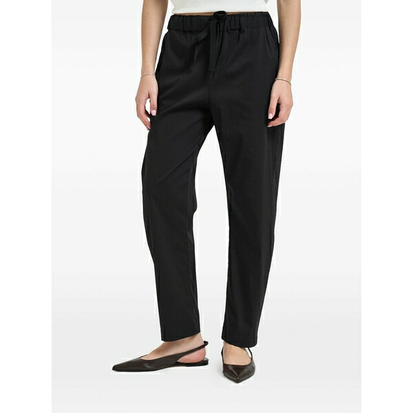 セミクチュール レディース 心地好いズボン下 ボトムス Drawstring-waistband trousers Black