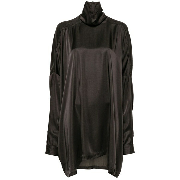 リックオウエンス レディース シャツ トップス Tabard satin blouse Black|asty