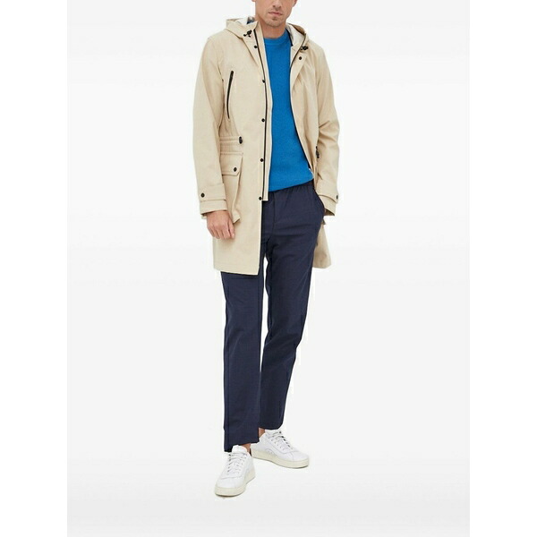 シスレー メンズ コート アウター Hooded drawstring-waistband parka coat Neutrals｜asty