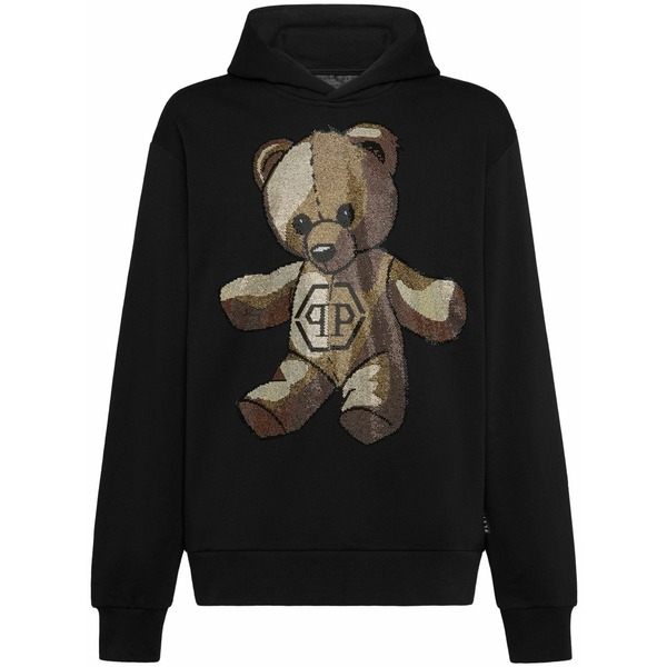 フィリップ飾り気の無い メンズ パーカー・スウェットシャツ アウター Teddy hoodie Black