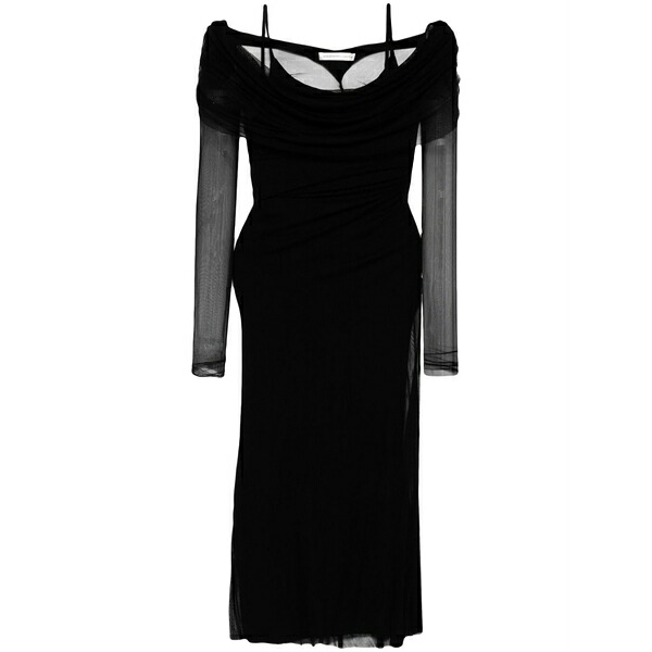 クリストファーエスバー レディース ワンピース トップス Veiled dress Black|asty