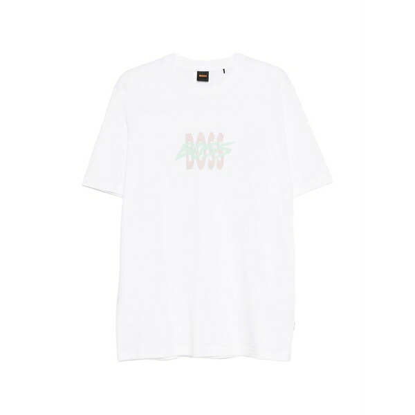 ボス メンズ Tシャツ トップス Bass logo-print t-shirt White|asty