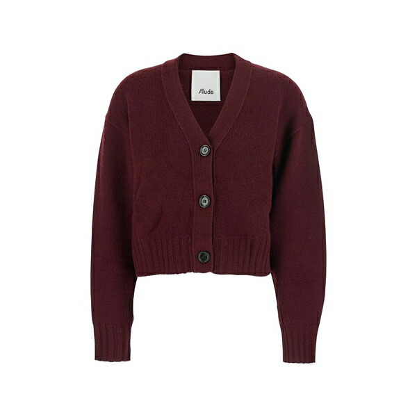 アリュード レディース ジレー アウター Button v-neck cardigan Red