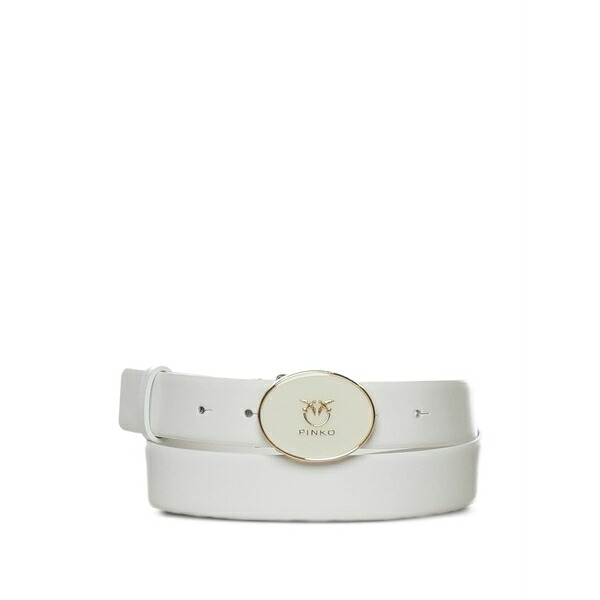 ピンコ レディース ベルト アクセサリー Round buckle belt White|asty