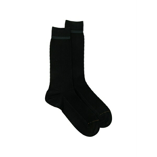 ゼニア メンズ ソックス アンダー御召しもの Texture first socks Black