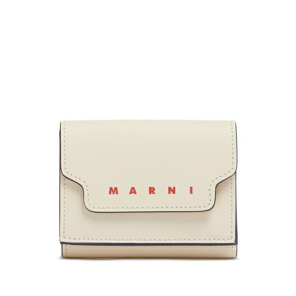 マルニ レディース 金入れ 付属物 Fold-over leather wallet Neutrals
