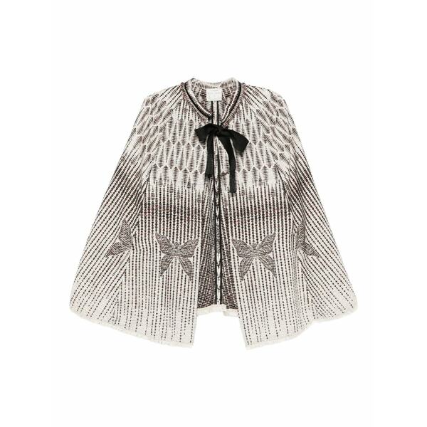 フォルテ フォルテ レディース 上衣＆上衣 アウター Geometric-pattern bow jacket Black