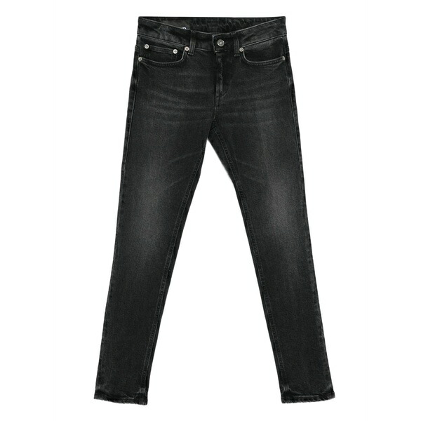 ドンダップ レディース デニムパンツ ボトムス Logo-appliqu?? skinny-cut jeans Black｜asty