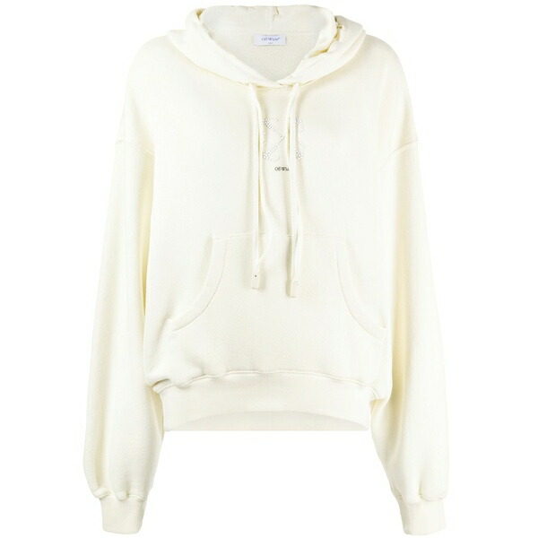 象牙色 レディース パーカー・スウェットシャツ アウター Crystal-embellished cotton hoodie White