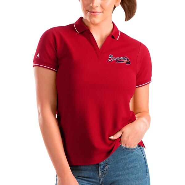 人気商品の アンティグア レディース ポロシャツ トップス Atlanta Braves Antigua Women S Affluent Polo Red ポロシャツ