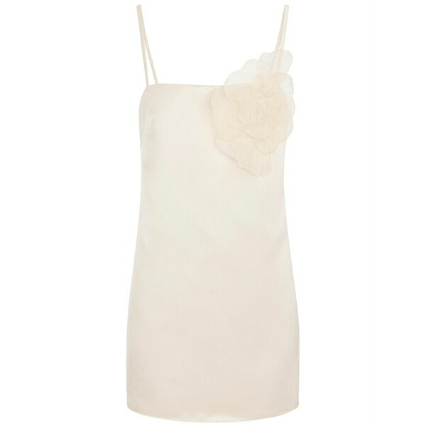 エリザベスフランキ レディース ワンピース トップス Flower-appliqu茫漏 satin dress Neutrals｜asty