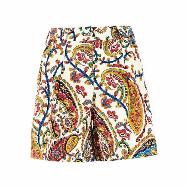 エトロ レディース カジュアルパンツ ボトムス Paisley print shorts White|asty