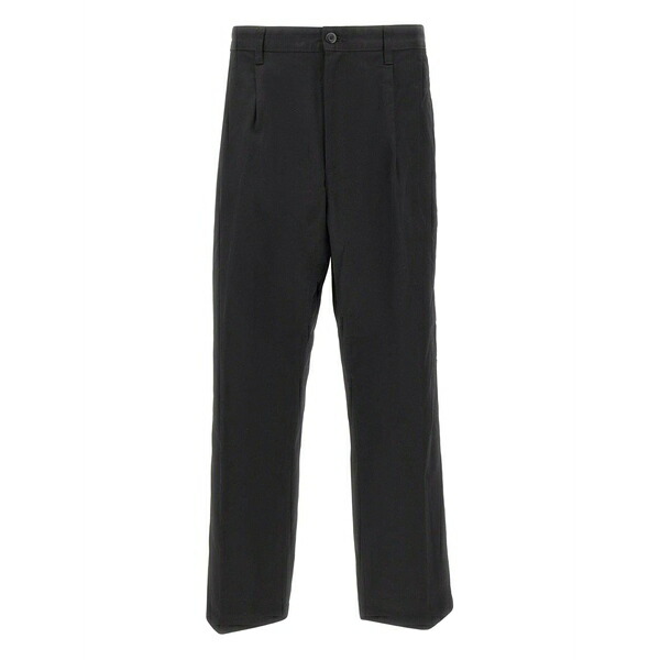 鉄道車両ハート形 メンズ 心地好いズボン下 ボトムス Logo-patch trousers Black ズボン・パンツ-メンズファッション