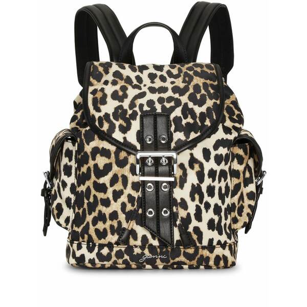 ガニー レディース うしろ側風呂敷き包み・背嚢 御徒面子 Leopard-print backpack Brown
