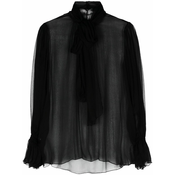 ニッサ レディース シャツ トップス Silk blouse Black｜asty
