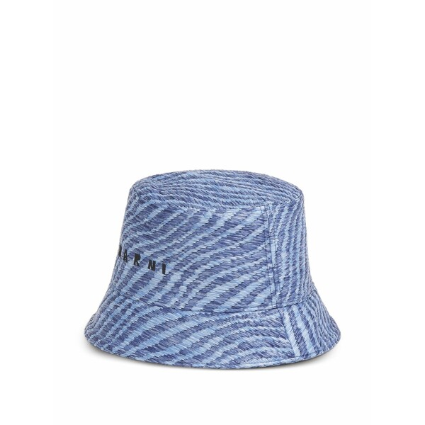 マルニ レディース 帽子 アクセサリー Raffia-effect bucket hat Blue｜asty