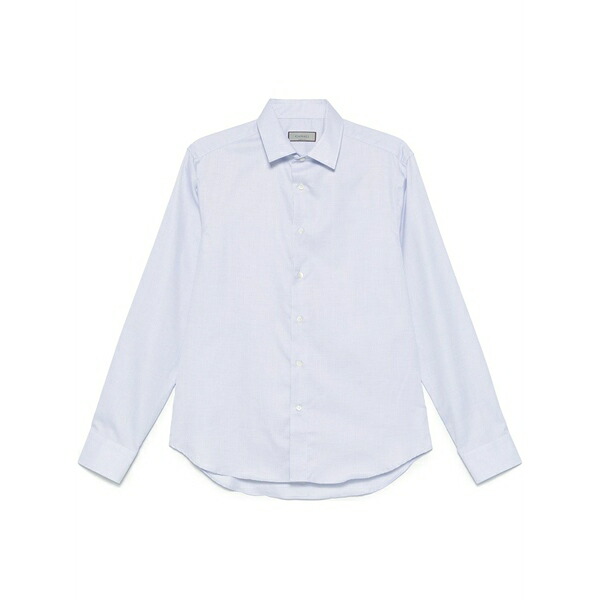 カナーリ メンズ シャツ トップス Micro check shirt Blue|asty
