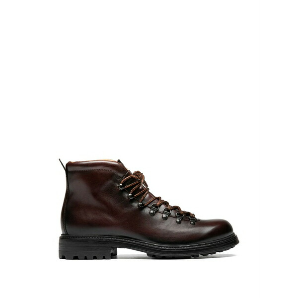 オフィチーネ 創造的 メンズ ブーツ シューズ Lace-up fastening leather boots Red