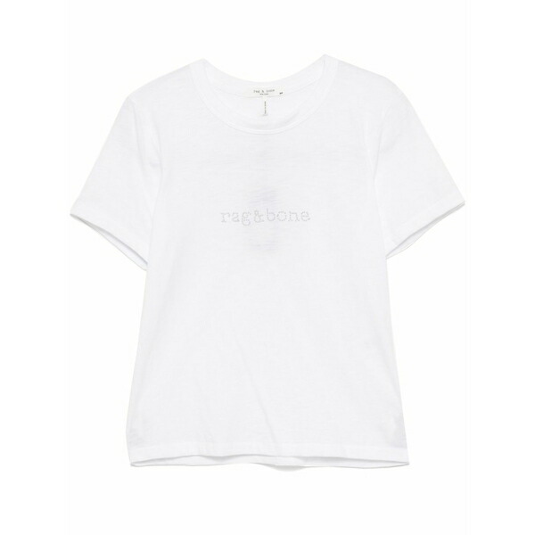 ラグアンドボーン レディース プルオーバー トップス Logo-stud t-shirt White