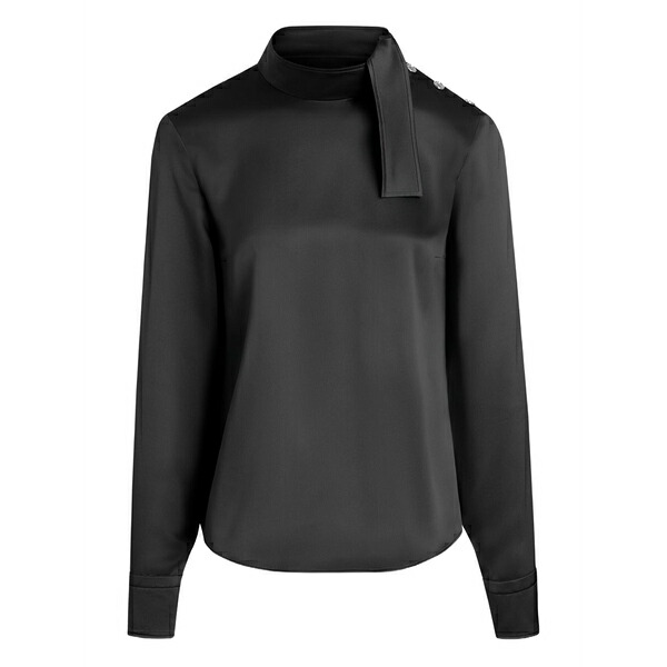 ジャンパトゥ レディース ティーシャツ トップス Scarf-collar button-detail blouse Black レディースファッション-トップス
