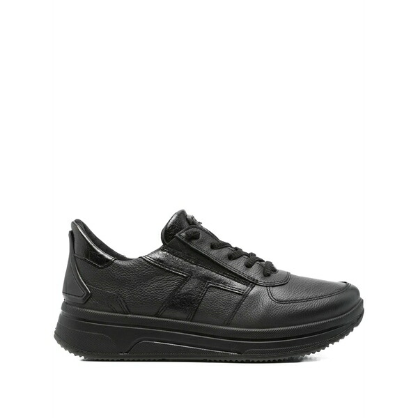 アラ レディース スニーカー シューズ Leather lace-up sneakers Black|asty