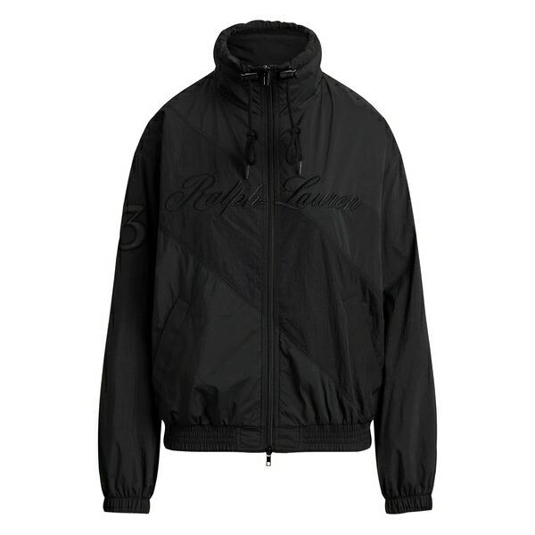 ラルフローレン レディース 上衣＆上衣 アウター Embroidered-logo panelled jacket Black
