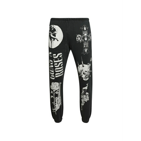 御手伝いさん ウォーン メンズ 心地好いズボン下 ボトムス Guns n\u0027 roses printed track pants Black