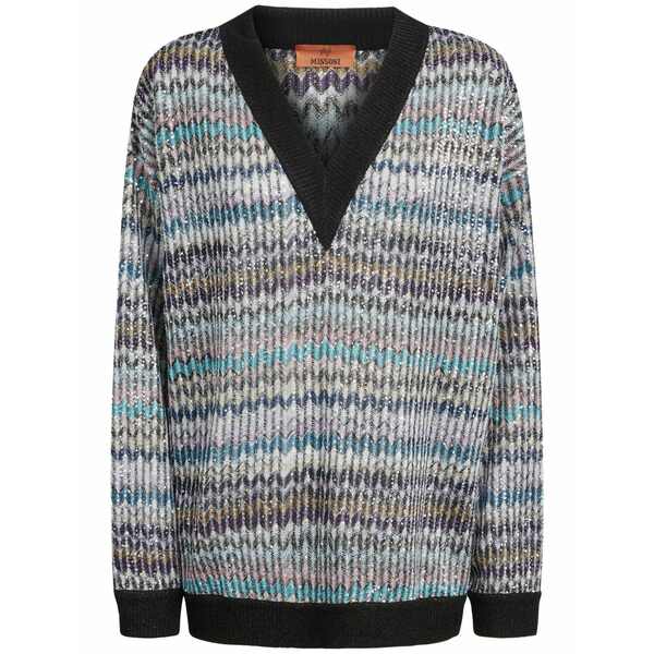 ミッソーニ レディース 編み物\u0026スウェーター アウター V-neck jumper  Grey