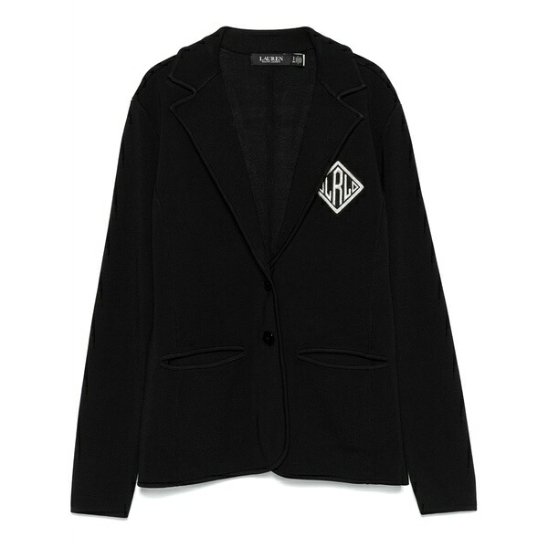 ラルフローレン レディース 上衣＆上衣 アウター Logo-embroidered blazer Black レディースファッション-コート・ジャケット